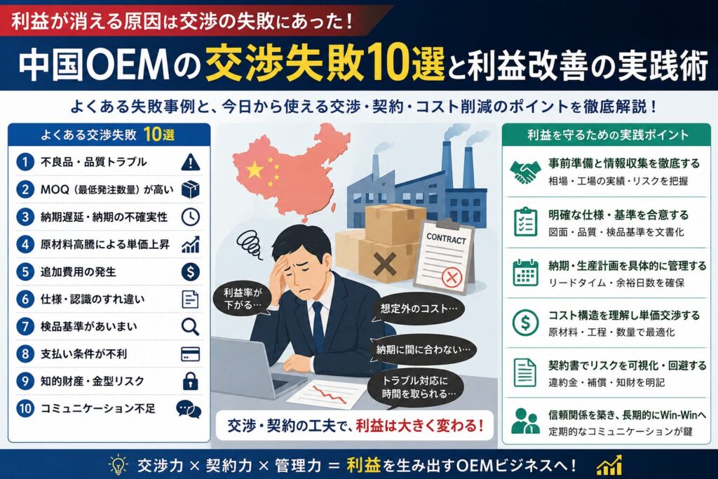 中国OEMの交渉失敗10選