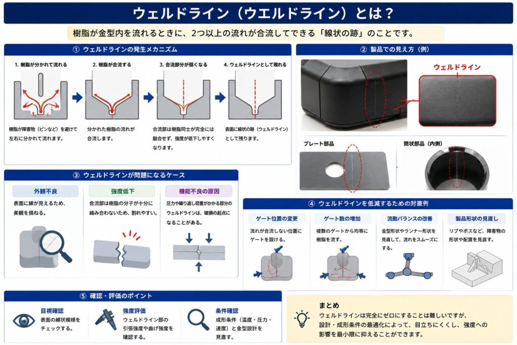 ABS樹脂製品に発生するウェルドラインの仕組みと品質リスク